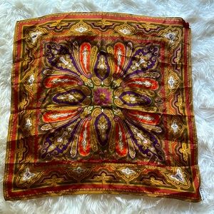 Oscar De La Renta Vintage 100% Silk Scarf